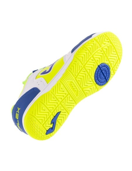 BOTAS DE FÚTBOL SALA JOMA TOP FLEX JR 2402 BLANCO ROYAL INDOOR