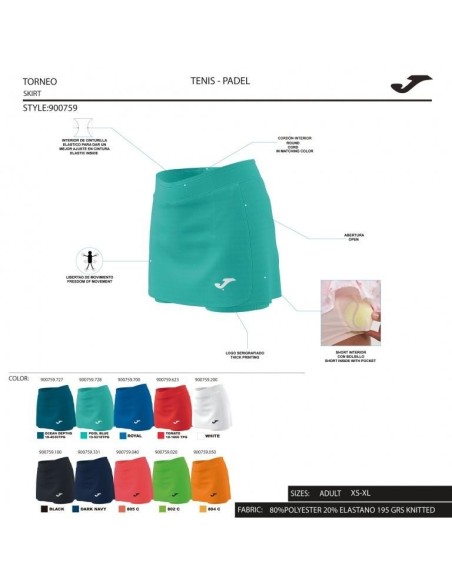 FALDA MUJER OPEN II BLANCO